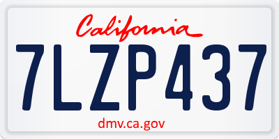 CA license plate 7LZP437