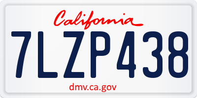 CA license plate 7LZP438