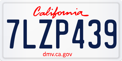 CA license plate 7LZP439