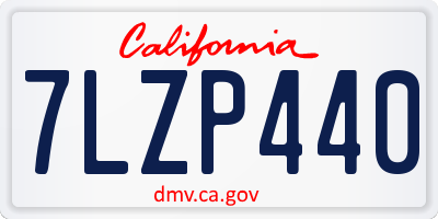 CA license plate 7LZP440