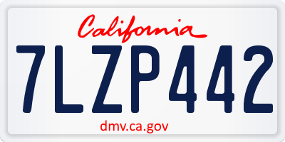 CA license plate 7LZP442