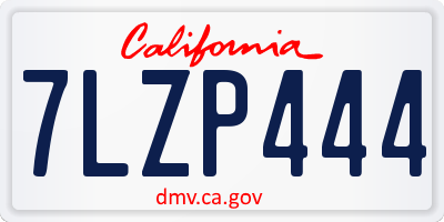 CA license plate 7LZP444