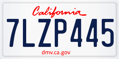 CA license plate 7LZP445