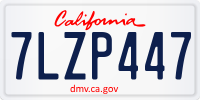CA license plate 7LZP447