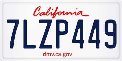 CA license plate 7LZP449