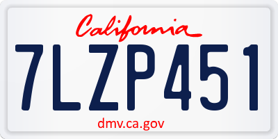 CA license plate 7LZP451