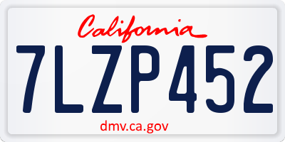 CA license plate 7LZP452