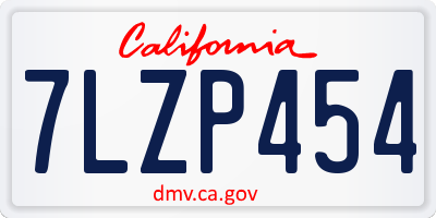 CA license plate 7LZP454