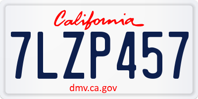 CA license plate 7LZP457