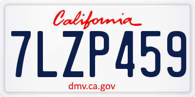 CA license plate 7LZP459