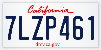CA license plate 7LZP461