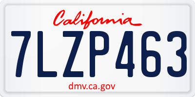 CA license plate 7LZP463