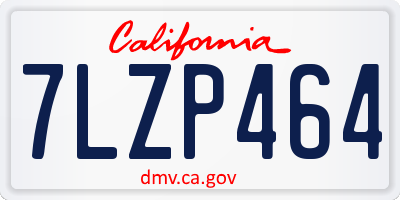 CA license plate 7LZP464