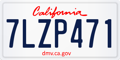 CA license plate 7LZP471