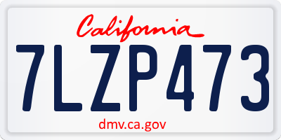 CA license plate 7LZP473