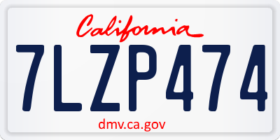 CA license plate 7LZP474