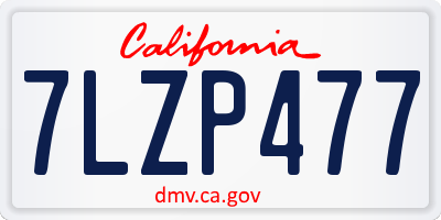 CA license plate 7LZP477
