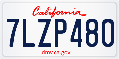 CA license plate 7LZP480