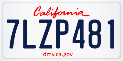 CA license plate 7LZP481