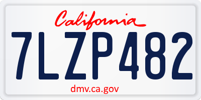 CA license plate 7LZP482