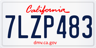 CA license plate 7LZP483