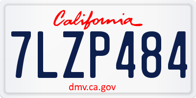 CA license plate 7LZP484