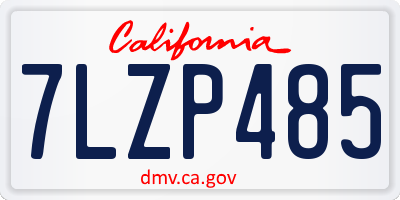 CA license plate 7LZP485