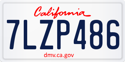 CA license plate 7LZP486