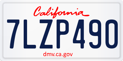 CA license plate 7LZP490