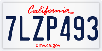 CA license plate 7LZP493
