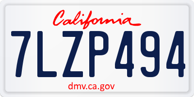 CA license plate 7LZP494