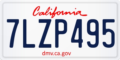 CA license plate 7LZP495