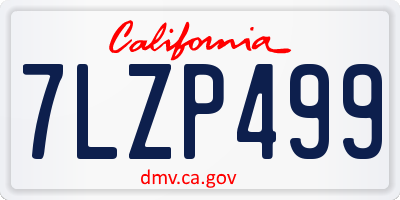 CA license plate 7LZP499
