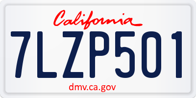CA license plate 7LZP501