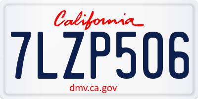 CA license plate 7LZP506