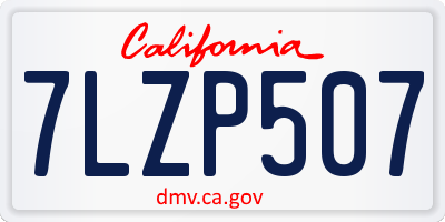 CA license plate 7LZP507