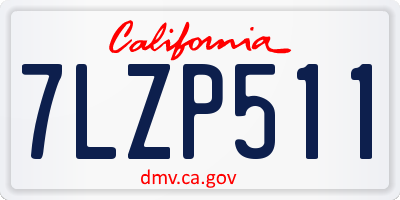 CA license plate 7LZP511