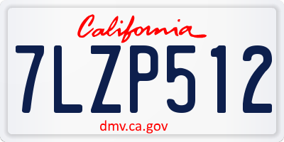 CA license plate 7LZP512