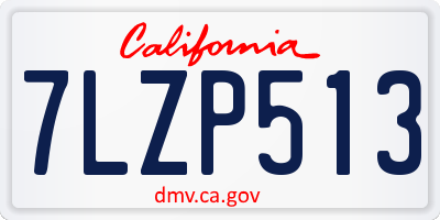 CA license plate 7LZP513