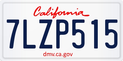 CA license plate 7LZP515