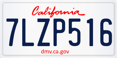 CA license plate 7LZP516