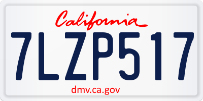 CA license plate 7LZP517