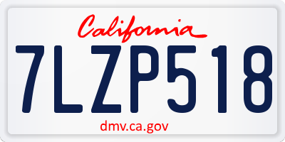 CA license plate 7LZP518