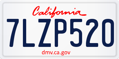 CA license plate 7LZP520