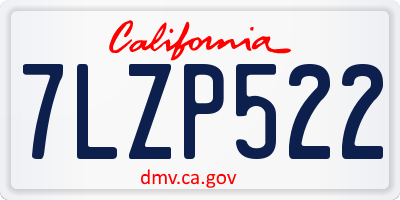 CA license plate 7LZP522