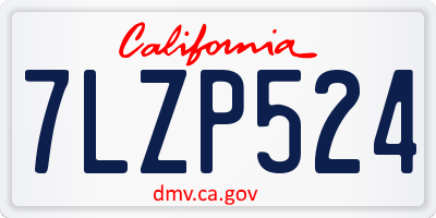 CA license plate 7LZP524