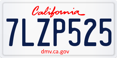 CA license plate 7LZP525
