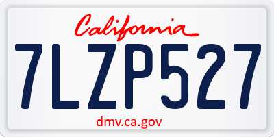 CA license plate 7LZP527