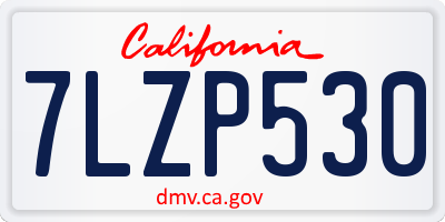 CA license plate 7LZP530