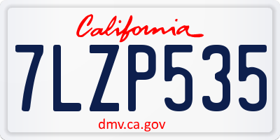 CA license plate 7LZP535